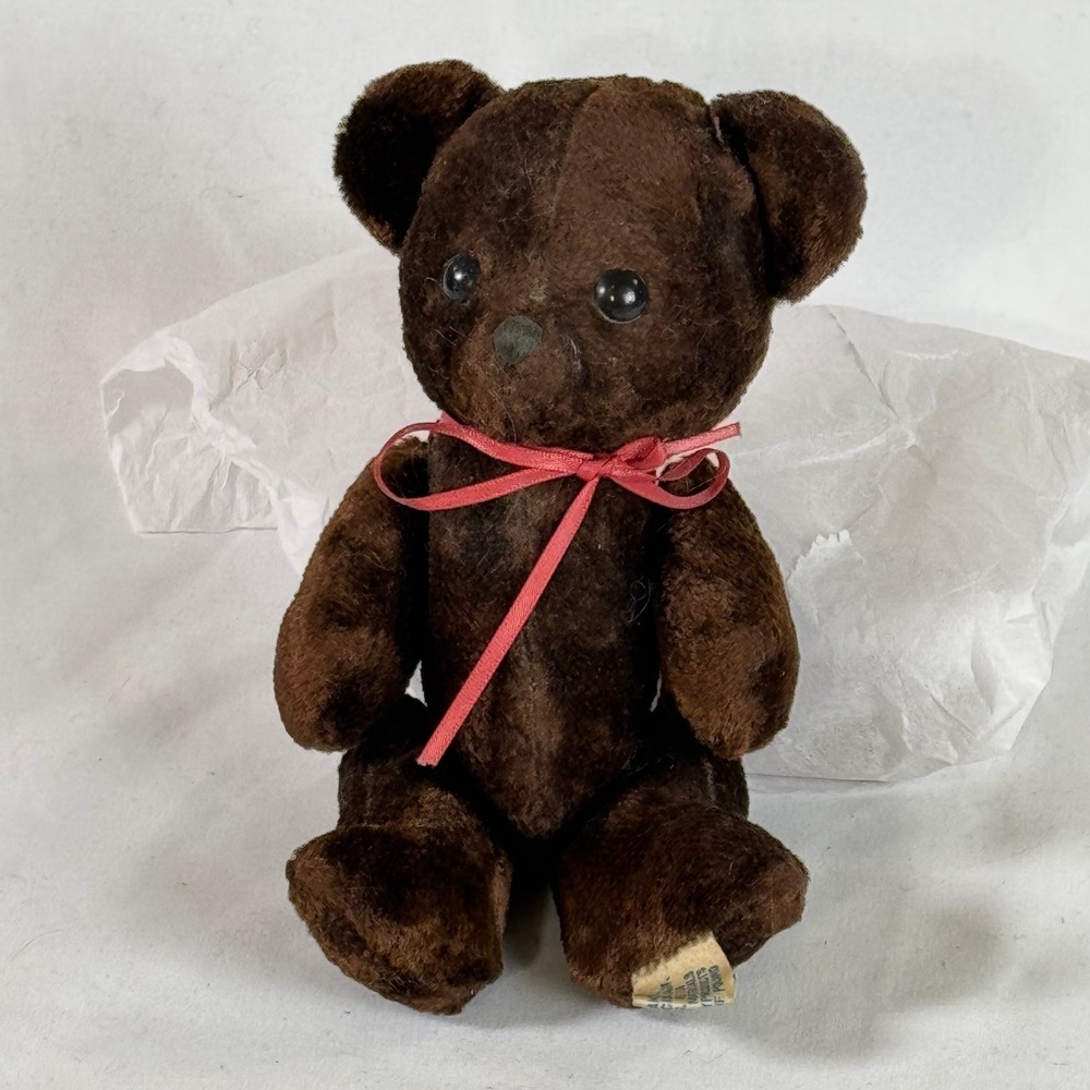 Vintage R Dakin No 118 Teddy Bear 7 Inch Brown Plush Made Poland 1950s Toy - Picture 2 of 8